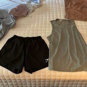 Gym shark bundle short shorts small and a tank small.